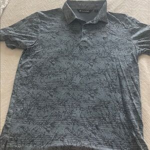 Travis Mathew Blue Floral Polo Shirt